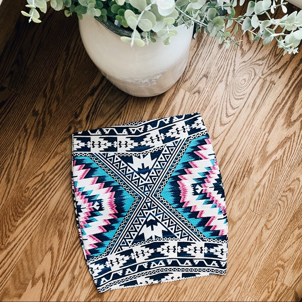 Xhiliration Aztec Skirt